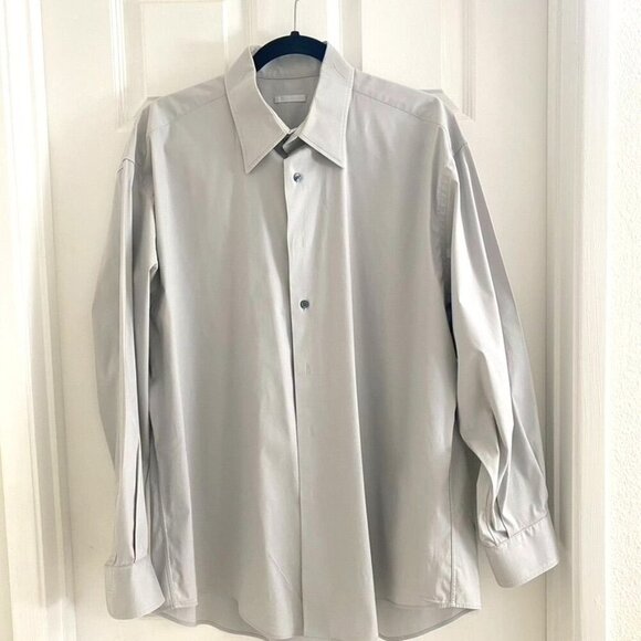 Halogen Mens' Solid Gray Dress Shirt Size 16.5-R Workwear Business - Picture 3 of 9